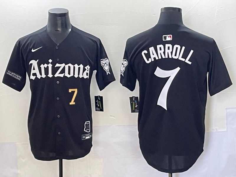 Men 2025 Arizona Diamondback #7 Carroll Black Five generations Joint Name Nike MLB Jersey style 11->arizona diamondback->MLB Jersey